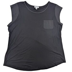Calvin Klein Black Sleeveless Pocket Top - Womens XL
